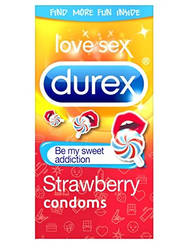 Durex Emoji fragola preservativi, confezione da 12