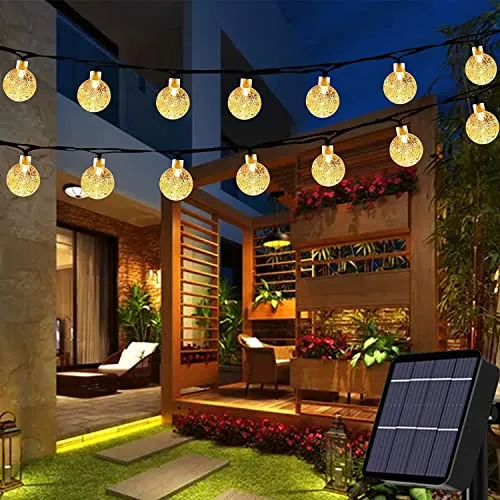 Useber Catena Luminosa Esterno Solare, 50 LED Impermeabile Luci Stringa Solare per Casa,Giardino,Feste,Natale,Balcone (Bianco Caldo)
