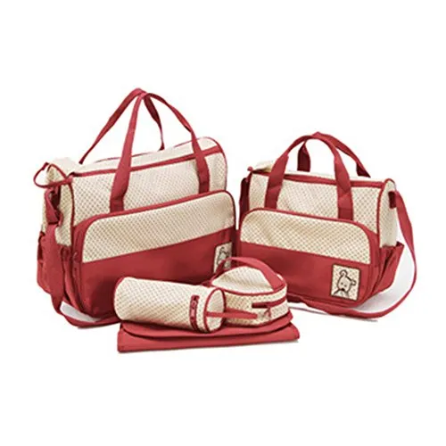 Borsa Fasciatoio Neonato Borsa Fasciatoio Bambini Del Pannolino Da 5 Pz Rosso