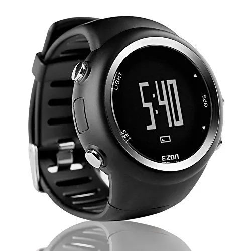 EZON T031A01 Orologio da polso GPS orologio sportivo allarme pace distanza contapassi e calorie nero