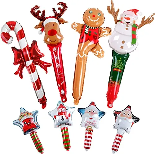 Palloncini foil di Natale, Palloncini natalizi Palloncini foil, Babbo Natale Stella Pupazzo di neve Bastoncino di zucchero Elk Palloncini a elio Decorazione per Natale Capodanno Decorazioni per feste