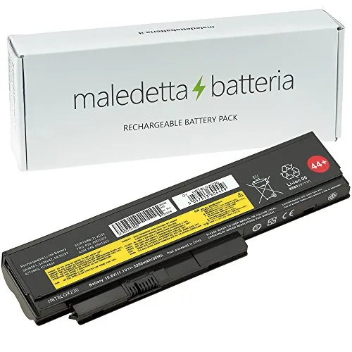 Batteria MaledettaBatteria per IBM Lenovo ThinkPad X220 X220i X220s X230 SOSTITUISCE 0A36281 0A36282 0A36283 0A36307 (6 Celle 5200mAh 10,8-11,1 V Nera)