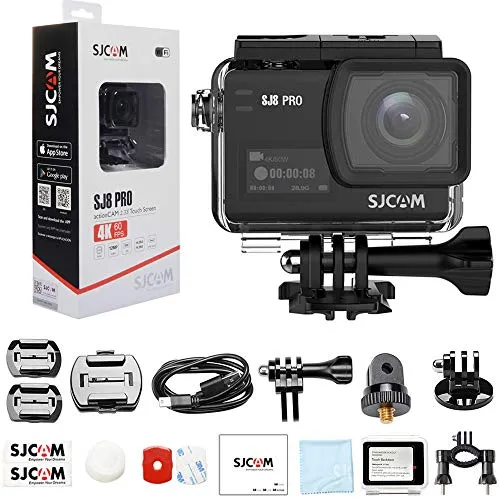 SJCAM SJ8 PRO 4K Videocamera Action Cam / 60FPS WiFi 2,3 Pollici Touch Screen con obiettivo grandangolare 170 ° EIS 8X Zoom Digitale Fotocamera Impermeabile