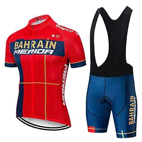 AKAPF Abbigliamento Ciclismo Uomo Salopette Pantaloncini Camicia da Ciclismo Maniche Corte e Pantaloncini Corti Bicicletta con 3D Gel Imbottiti per MTB Corsa Strada Bici