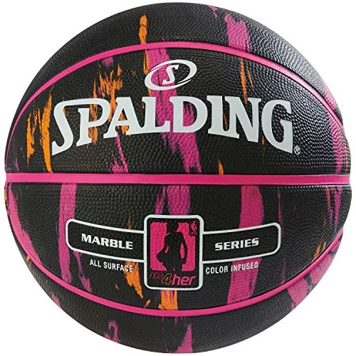 Spalding NBA Marble 4HER out SZ.6 (83-875Z) -Palla da Basket per Bambini, Unisex, Multicolore, 6