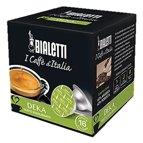 64 Capsule Alluminio I Caffe' D'Italia Bialetti Mokespresso Deka Decaffeinato