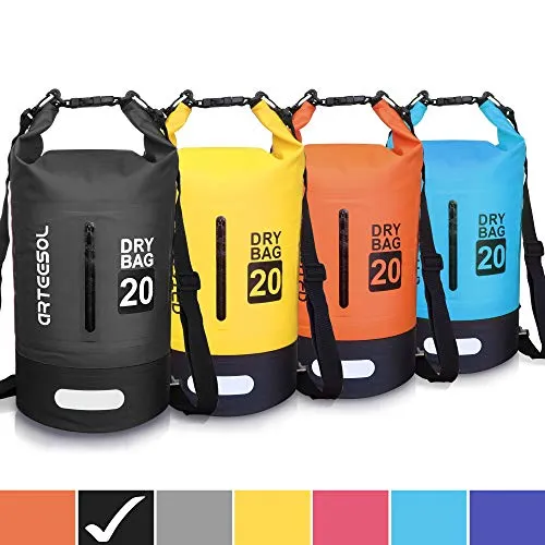 arteesol Borsa Impermeabile, 5L 10L 20L 30L Dry Bag/Sacco Sacchetto Impermeabile con Cinghia Regolabile Lungo per Kayak Tour in Barca Canoa/Pesca/Rafting/Nuoto/Snowboard