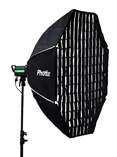 Phottix Solas Octagon 121,9 cm/122 CM camera illuminazione Solas Softbox ottagonale con griglia 121,9 cm/122 CM, nero (PH82616)