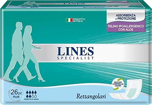 Lines Specialist Assorbenti per urina, Rettangolare, una confezione con 26 pezzi