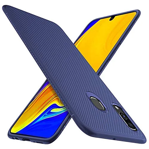 HOUROC Cover Samsung Galaxy A40, Custodia Protettiva in TPU Premium Ultra Sottile con Anti-Slip Antiurto Sottile ma Resistente per Il Telefono Samsung Galaxy A40. Nero (Blue)