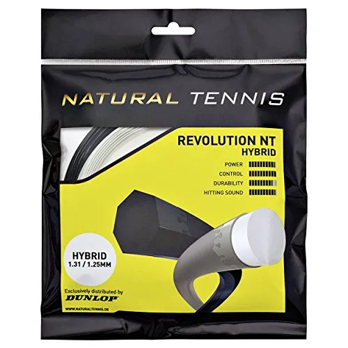 Dunlop, Corda per Racchetta da Tennis Revolution NT Hybrid, Nero (Schwarz/Silber), 12 m