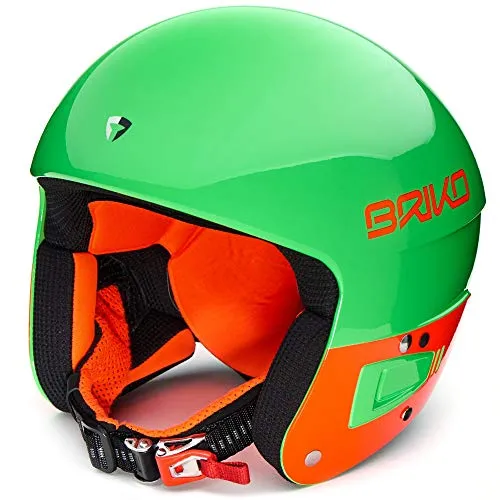 Briko Vulcano FIS 6.8 Junior Verde Arancione Casco, Verde, XS