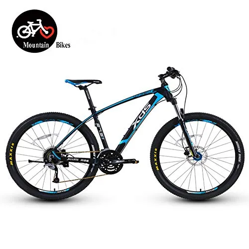 QMMD Mountain Bike 27 velocità, Adulti Front Suspension Mountain Bike, 27.5 Pollici Bicicletta Telaio Alluminio, Uomo/Donne Hardtail Bicicletta Mountain Bike,27.5 inch Blue,27 Speed