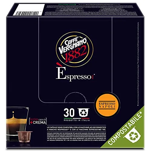 Caffè Vergnano 1882 Èspresso Capsule Caffè Compatibili Nespresso, Napoli - 8 confezioni da 30 capsule (totale 240)