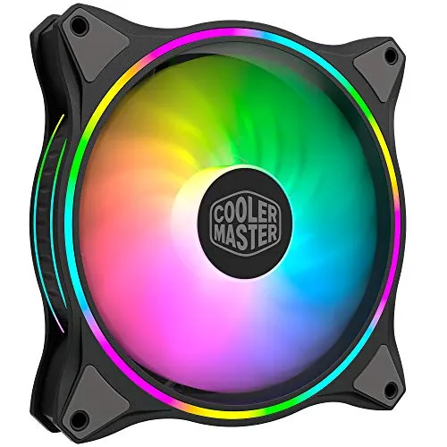 Cooler Master MasterFan MF140 Halo ARGB - RGB Indirizzabili a Doppio Anello, Case ed Eliche Dal Design Ibrido con Protezione Sensore Inceppo e Telaio per Riduzione Vibrazioni - 140 mm, Black