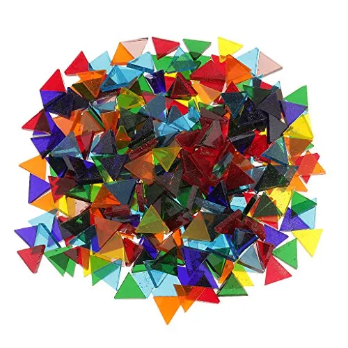 IPOTCH 250 Pezzi di Tessere di Mosaico in Vetro Trasparente Colorato per Artigianato Fai da Te - Quadrato