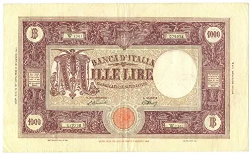 Cartamoneta.com 1000 Lire BARBETTI Grande M Testina BI Repubblica Italiana 12/10/1946 BB/BB+