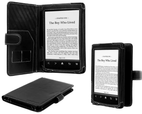 Navitech – Custodia a libro in pelle Bycast nera per il nuovo Sony PRS T2 touch screen e-reader (Agosto 2012 Release)