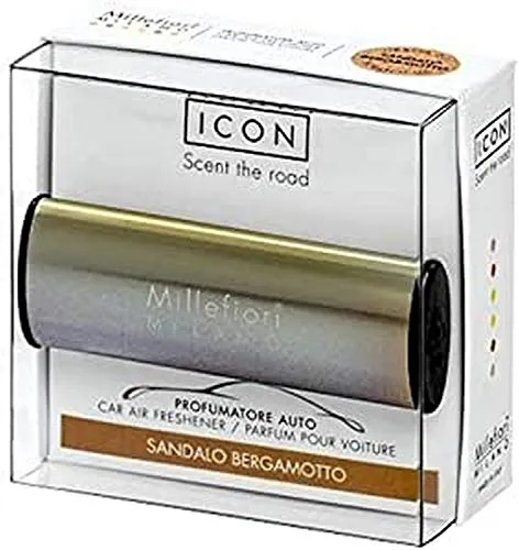 Millefiori Milano 16 CAR53 Sandalo bergamotto Deodorante per Auto Icon, Metallizzato Lucido