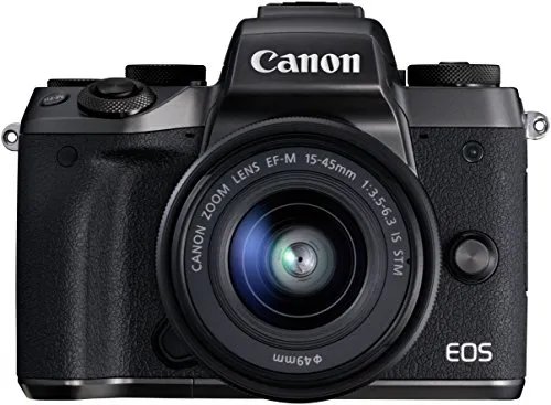 Canon EOS M5 Fotocamera Digitale Mirrorless con Obiettivo EF-M 15-45 mm e Adattatore EF-EOS M, Nero