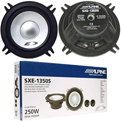 1 Kit a 2 vie compatibile con ALPINE SXE-1350S da 13,00 cm 130 mm 5" altoparlanti diffusori grigi 40 watt rms 250 watt max impedenza 4 ohm, a coppia