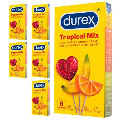 Durex Tropical Mix Profilattici | 6 confezioni da 6 Pezzi