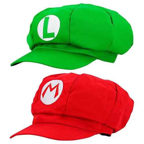 Super Mario Cappello LUIGI - Set di costumi per adulti e bambini - Perfetto per Carnevale e Cosplay - Cappy Classic Cap