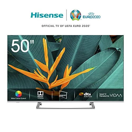 Hisense H50BE7400 Smart TV LED Ultra HD 4K 50", Dolby Vision HDR, Wide Colour Gamut, Unibody Design,Tuner DVB-T2/S2 HEVC Main10 [Esclusiva Amazon - 2019]