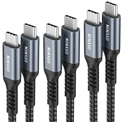 Nimaso Cavo USB C a USB C (3 Pezzi ：0.3M+1M+2M), USB Type C Ricarica Rapida per MacBook,MacBook Air 2018,iPad PRO 2020/2018,iPad Air 4,Dell XPS,Samsung S9,Huawei P30 Mate 20 ed Altri Dispositivi