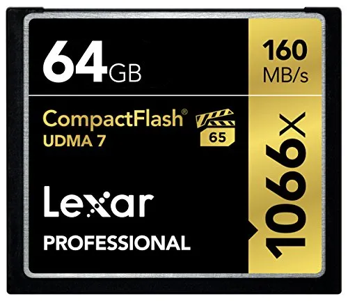 Lexar Professional 1066x Scheda Compact Flash, 64 GB, Velocità fino a 160 MB/s, UDMA 7, Scheda CF per Fotografi Professionisti, Videografi, Appassionati (LCF64GCRBEU1066)