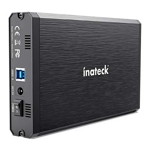 Inateck Case HDD 3.5 sata USB 3.0, Box Custodia Esterna in Alluminio per Disco Rigido Esterno/SSD da 3,5/2,5" SATA, con USB 3.0, 20 TB,FE3001