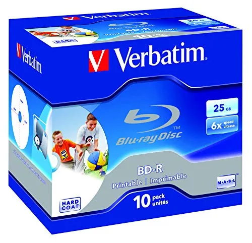 Verbatim BD-R 25GB Printable Blu-ray registrabile (BD-R) - Confezione da 10