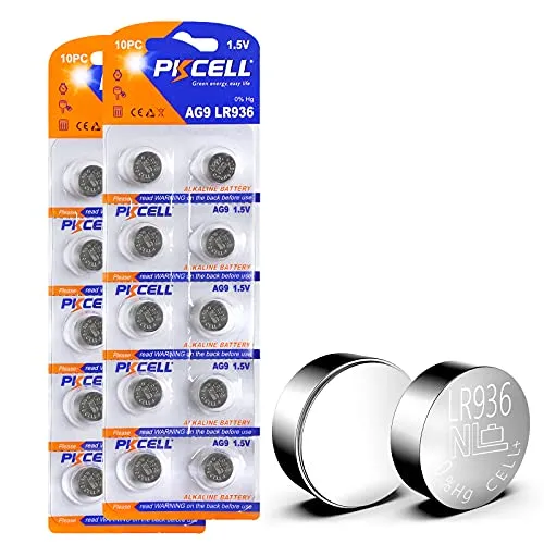 Batteria alcalina, batterie a bottone AG9 da 1,5 V per batteria per orologi, 20 pezzi, PKCELL