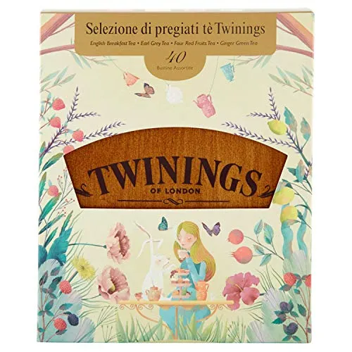 Twinings - Selezione di pregiati té - 40 bustine sigillate singolarmente - Scatola in legno