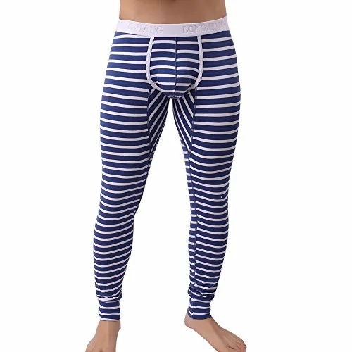 Homebaby Uomo Pantaloni Termici Ti Tiene al Caldo Senza Stress Intimo Invernale Lightweight Strisce Caldo Leggings di Long Johns Uomo Termico Pantaloni Invernali Ultra Leggero