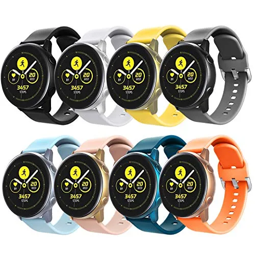 TiMOVO Cinturino Compatibile con Galaxy Watch Active/Active 2/Galaxy Watch 42mm/Gear S2 Classic, [8-Pack] Cinturino in Silicone Morbido Sportivo Cinturino di Ricambio,Grandi - Multi Colore A