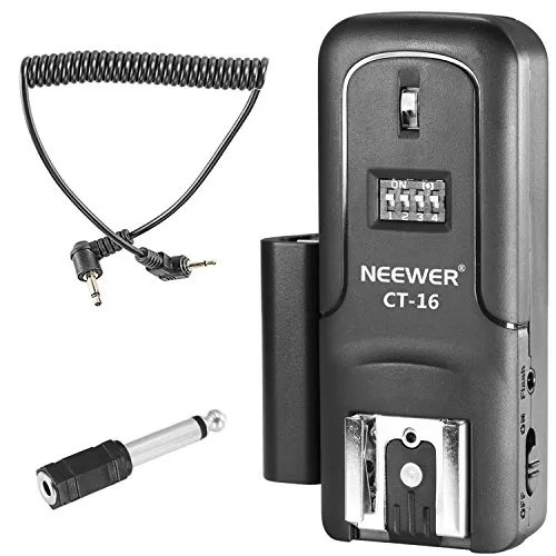 Neewer Wireless Trigger Ricevitore a Radio per Flash Speedlite da Studio 16 Canali con Standard Fissaggi Hotshoe, Adatto a Reflex Digitali Canon Nikon Pentax Olympus Panasonic (CT-16)