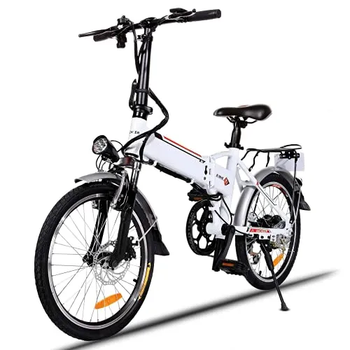 Speedrid Bici elettrica pieghevole, 20'' pieghevole bicicletta elettrica, 250W bici elettriche 48V/10Ah 36V/8Ah batteria, Ebike con freni a disco, Shimano 6/7 velocità e LCD/LED display