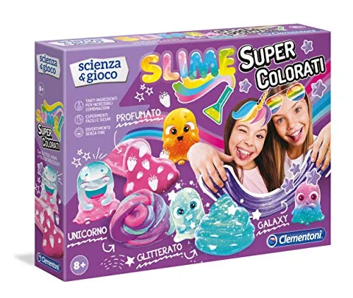 Clementoni Scienza e Gioco Fun, Slime Super Colorati, Gioco Scientifico 8 Anni, Laboratorio Slime Esperimenti, Fabbrica Slime, Kit per Slime, Versione in Italiano, 19133