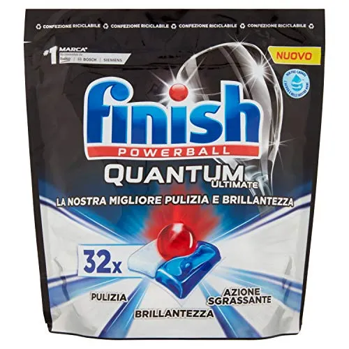 Finish, 32 Pastiglie per Lavastoviglie, Quantum Ultimate, 1 Confezione da 32 Pastiglie - 450 g