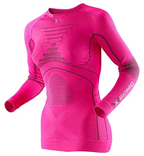 X-Bionic Energy Accumulator Origins Long Sleeve Shirt Women Donna, Maglia A Manica Lunga, Pink/Charcoal, S/M