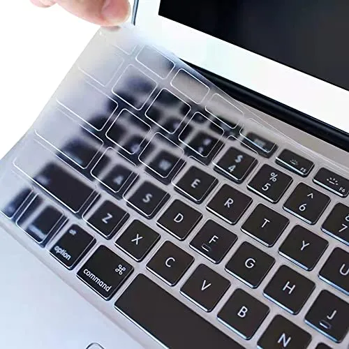 SDTEK Protezione Tastiera Compatible con MacBook Air 13 Pollici 2020 (A2337, A2179), Cover in Silicone Trasparente Pellicola Trasparente (Europa/Regno Unito)