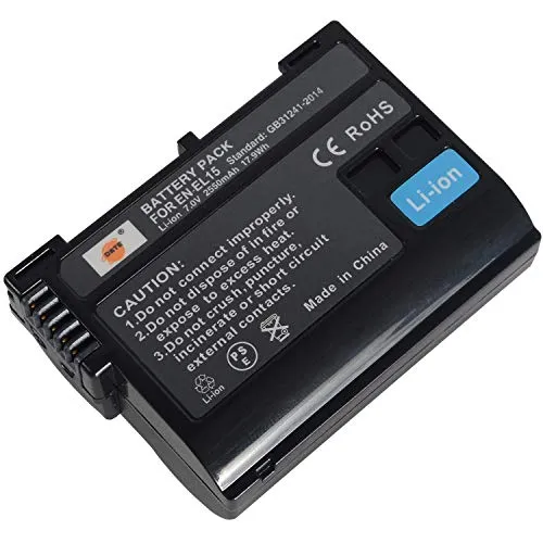 DSTE - Batteria di ricambio compatibile con EN-EL15 e Nikon 1 V1, D7200, D7100, D750, D600, D7000, D800E,D810A Digital SLR, Battery Grip MB-D11, MB-D12, MB-D15, MB-D17