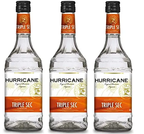 Zeus Party 3 Bottiglie di Triple Sec Hurricane Original Premium Liquers 40% - Bottiglie da 70cl