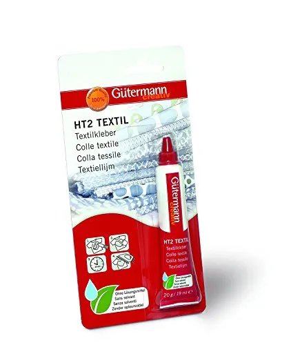 Gütermann HT2 - Colla per tessuti, 20 g, resistente ai lavaggi