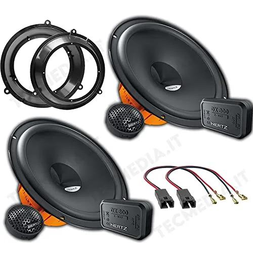 Kit 4 Casse Altoparlanti Hertz compatibile con Fiat Panda 2003-2012 Kit Anteriore con Adattatori e Connettori Inclusi