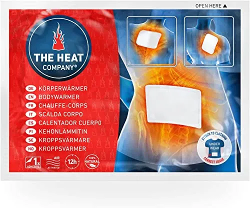 THE HEAT COMPANY Scaldacorpo - 10 Pezzi - Extra Caldo - Adesivo - Scalda-Schiena e Scalda-Collo - 12 Ore di Piacevole Calore - Pronti all'Uso - autoriscaldante - Puro Naturale