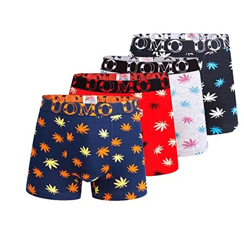 TrendyBoy Slip Boxer in Cotone da Ragazzo Intimo 8-16 Anni Mutande Set da 4 Pezzi Set Multicolore Design Italiano Ultra Morbido (5997, 14-16 Years)