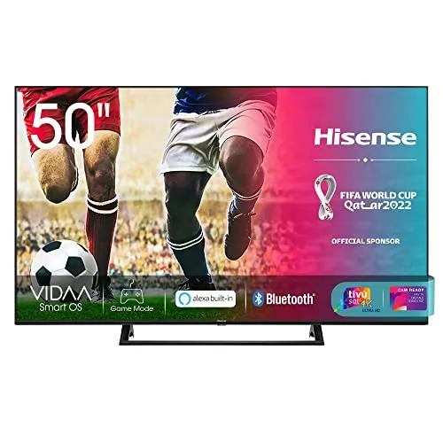 Hisense 50AE7210F, Smart TV LED Ultra HD 4K 50", Single Stand, HDR 10+, Dolby DTS, con Alexa integrata, Tuner DVB-T2/S2 HEVC Main10