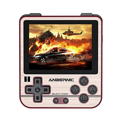 Anbernic RG280V Console di Gioco Portatile, Console di Gioco retrò 3,5 Pollici IPS OpenDingux Sistema Chip RK3326, 32GB Console Giochi con 14000 giochi, Batteria da 2100 mAh(Oro)